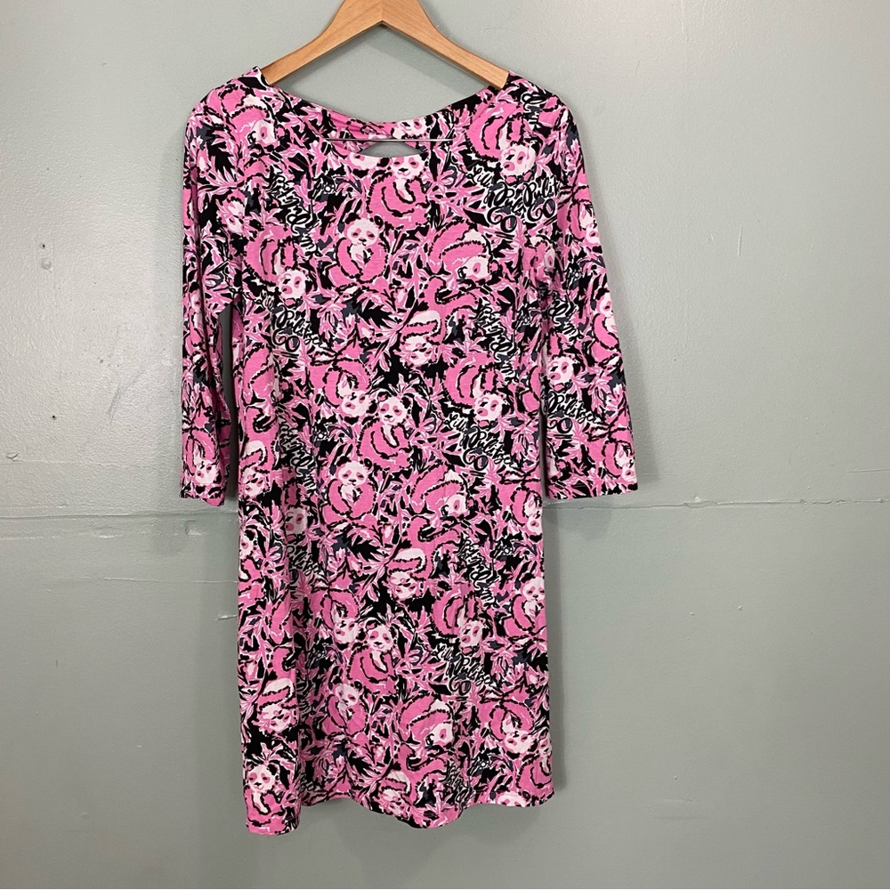 Lilly Pulitzer Bay‎ Dress Hibiscus Pink Hangin My Boo Panda Pink Black Medium
